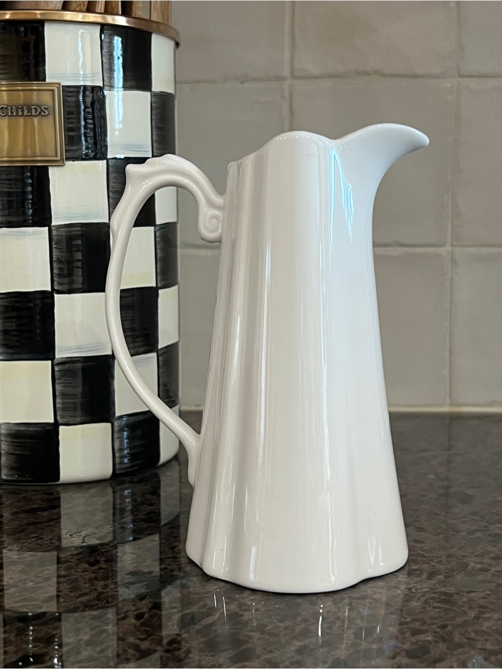 L. Godinger & Co Ivory Porcelain Pitcher Small Pitcher/Creamer/Vase